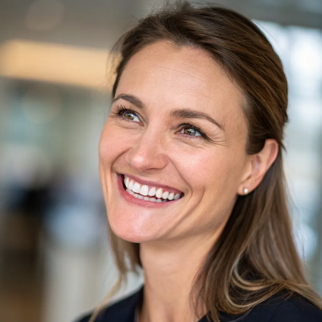 Smiling client portrait